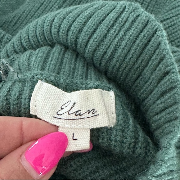Elan Off-the-Shoulder Y2K Vintage Green Sweater L - Picture 6 of 7